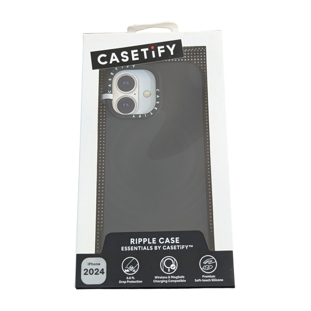 Oo6N CASETiFY Essentials Ripple Case w/ Magsafe for iPhone‎ 16 In Black, New